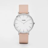 RELOJ CLUSE LA BOHEME SILVER CORREA PIEL ROSA