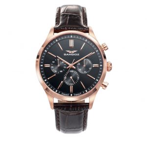 RELOJ SANDOZ HOMBRE ROSA CON CORREA DE PIEL