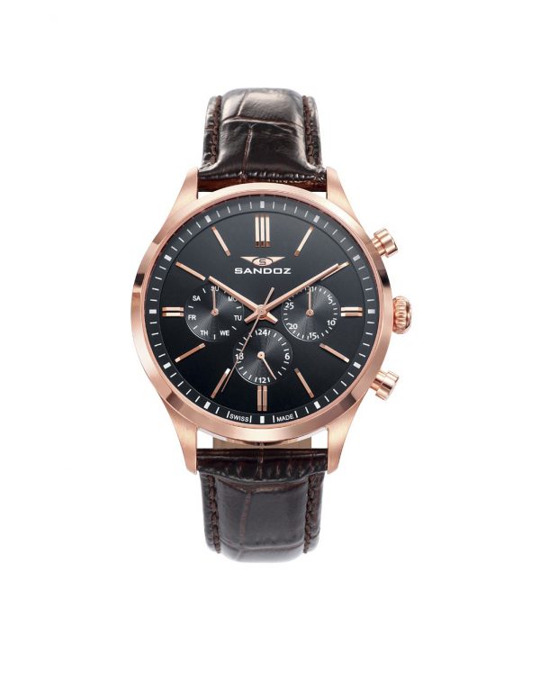 RELOJ SANDOZ HOMBRE ROSA CON CORREA DE PIEL